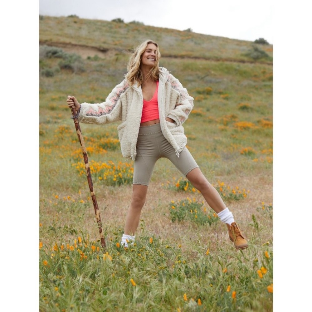 FREE PEOPLE Movement Lodge Livin' Jacket Natural/Pink Combo
